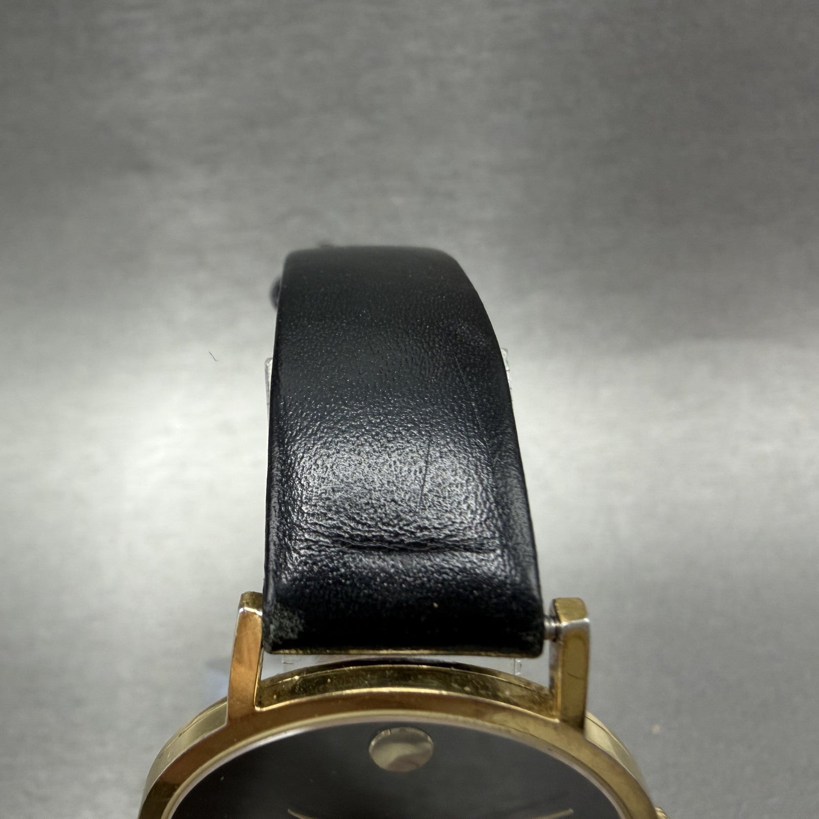 Movado Museum Watch Men 31mm Black Dial Gold Tone Round 8745882 New Battery4