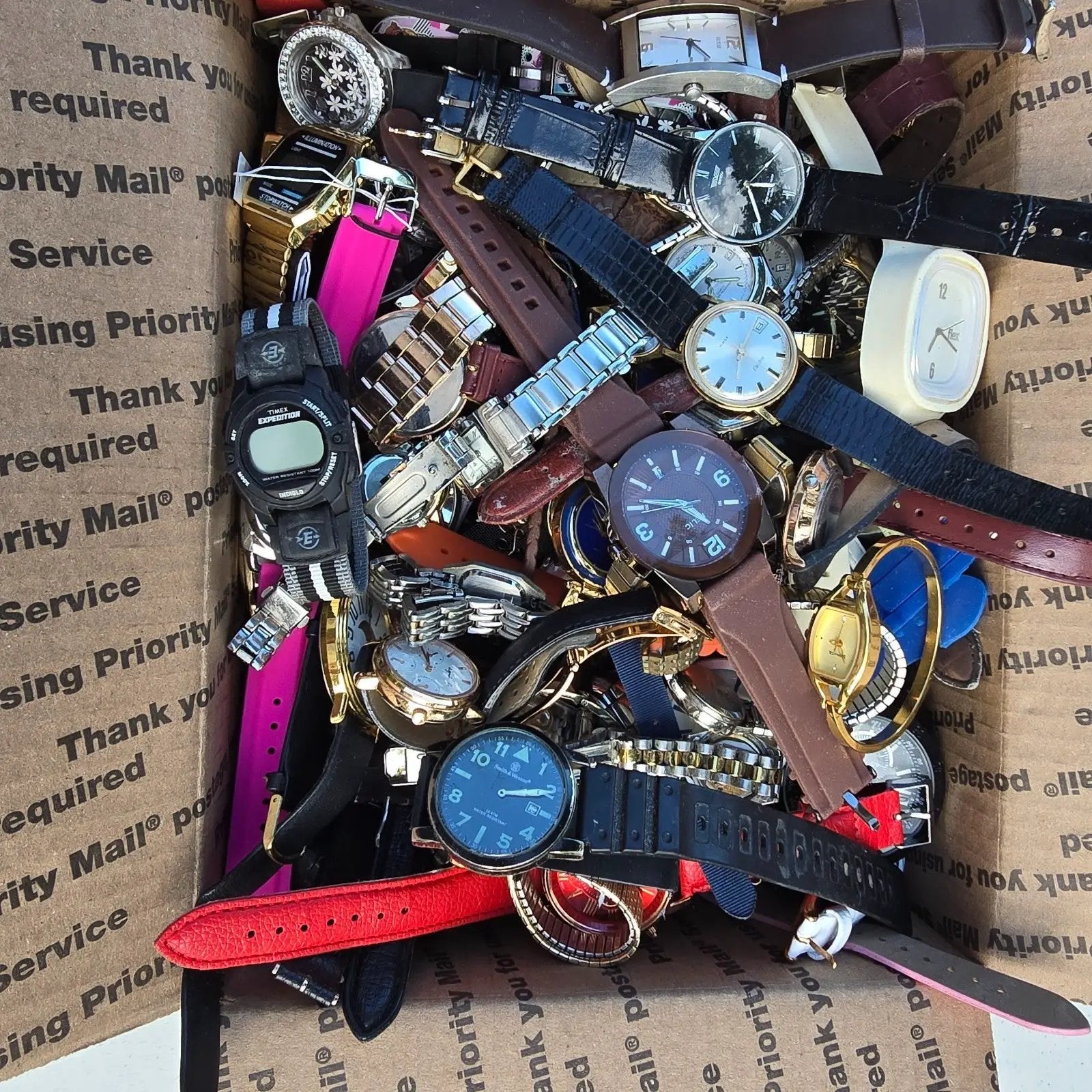Watch Lot Men Women Citizen Fossil Wenger Stauer 18.2 LB VTG Modern PARTS6