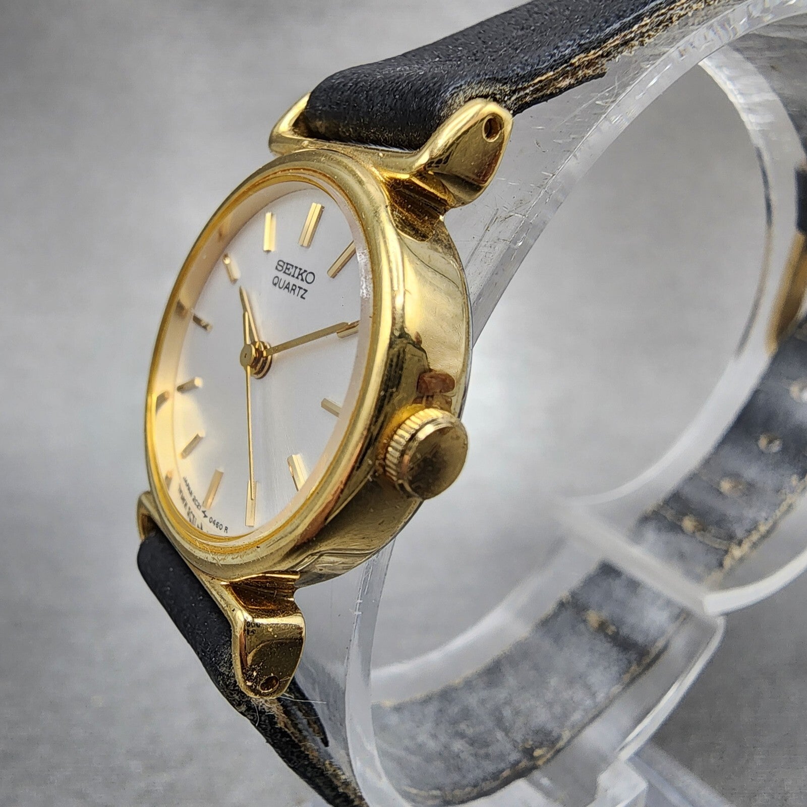 Seiko Watch Women 21mm Silver Dial Gold Tone Round 2c210100 New Battery READ!!!2