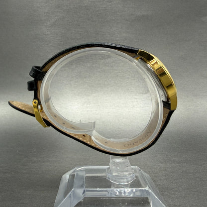 Movado Muesem Watch Women 27mm Black Dial Gold Tone Round 2100006 New Battery8
