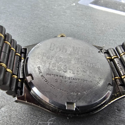 Seiko SQ Watch Men 34mm Black Dial Two Tone Daydate Round 8123-6349 PARTS10