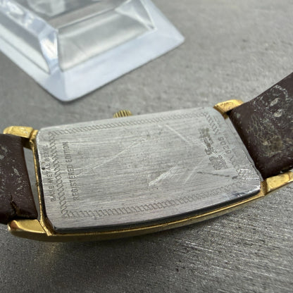 Hamilton Tank Watch Women 18mm Gray Dial Gold Tone Rectangle New Battery9