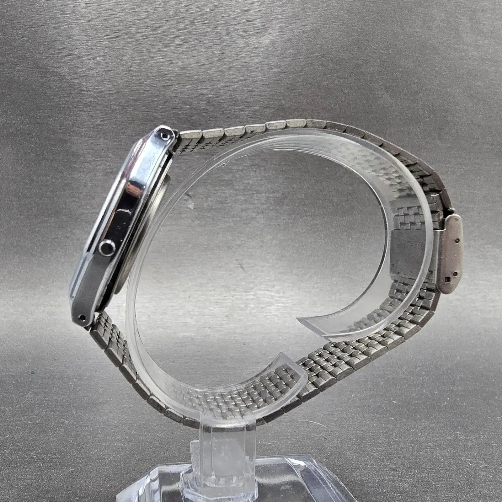 Casio A161 Watch Men 33mm Silver Tone Digital Alarm Chronograph PARTS7