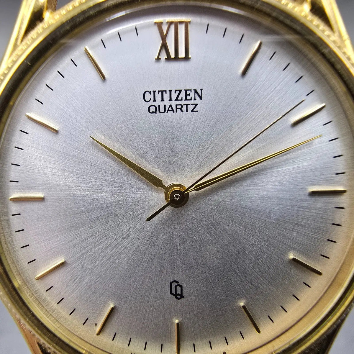 Citizen CQ Watch Men 34mm Silver Dial Gold Tone Round 6031-S32984 VTG PARTS2