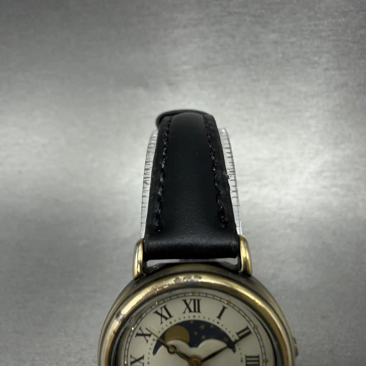 Seiko Alba Success Moon Phase Watch Women 25mm White Dial Brass Tone New Battery4
