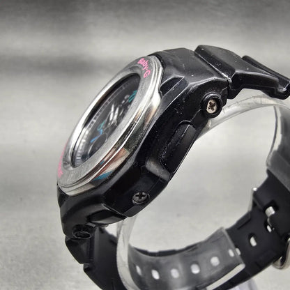 Casio Baby-G BGA-101 Watch Women 39mm Black Silver Chrono Alarm New Battery2
