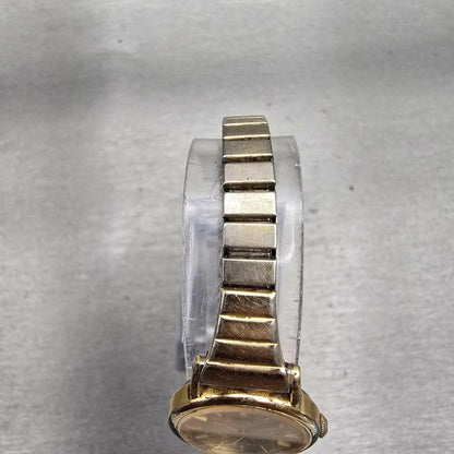 Seiko Watch Women 20mm Gold Dial Gold Tone Round 2C20-0010 New Battery Vintage4