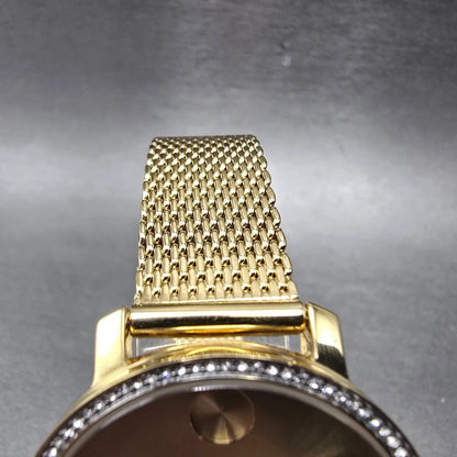 Movado Bold Shimmer Watch Women 34mm Gold Dial Gold Round 3600151 New Battery4