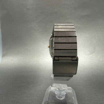 Seiko Tank Watch Men 27mm Silver Tone Silver Tone 6530-5530 New Battery Vintage7
