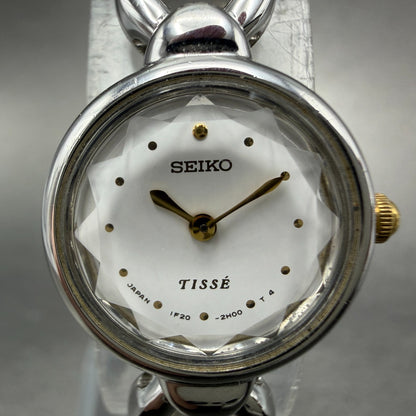 Seiko Tisse Watch Women 18mm White Dial Silver Tone Hearts 1F20-1B20 New Battery1