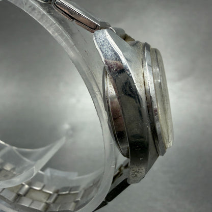 Seiko Automatic Watch Women 23mm Silver Dial Silver Tone Date Round PARTS VTG4