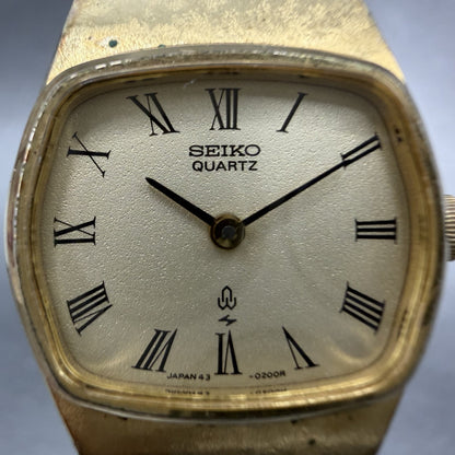 Seiko Watch Women 22mm Champagne Dial Gold Tone Hexagon 43-3120 New Battery1