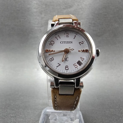 Citizen Xc Watch Women 25mm Rose White Dial Silver Atomic Date Round PARTSJP7