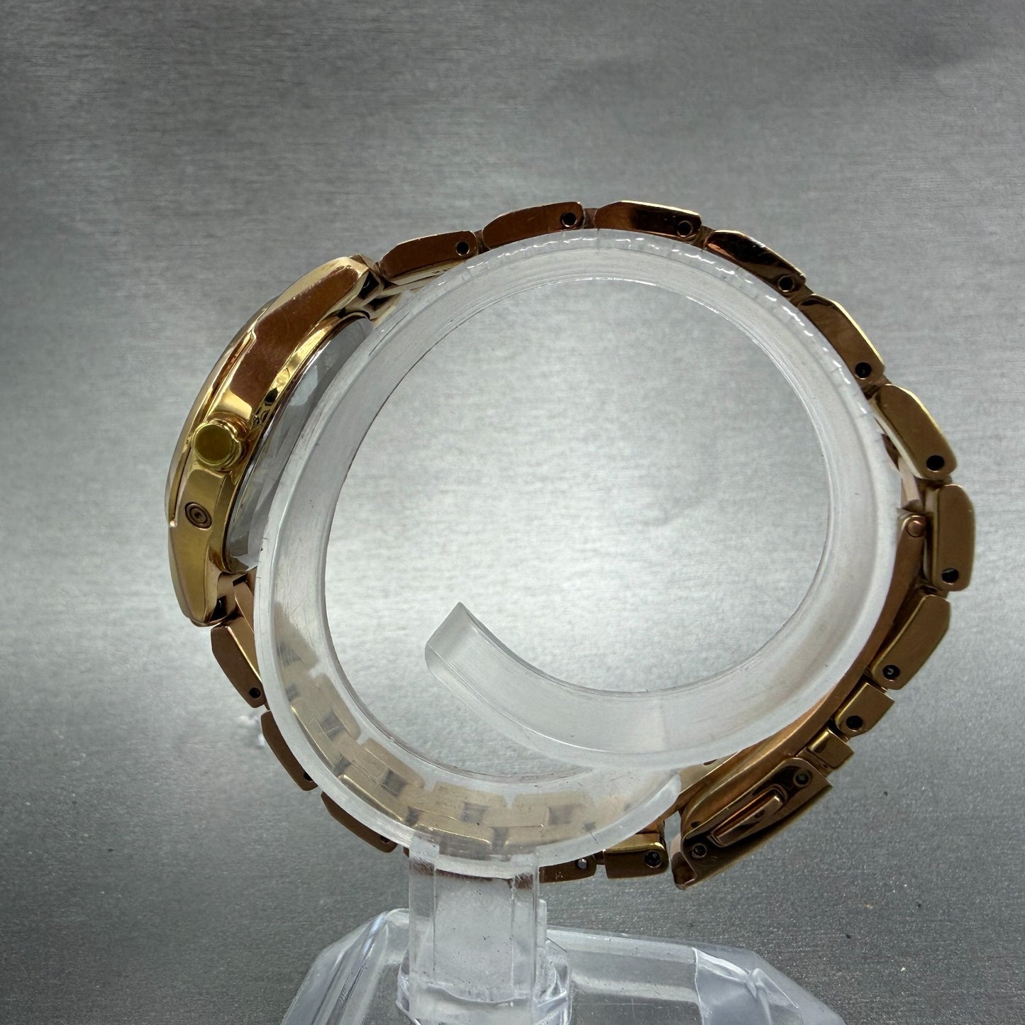 Seiko Lukia Solar Watch Women 27mm White Dial  Rose Gold Date 1B22-0AS0 Runs6