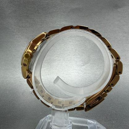 Seiko Lukia Solar Watch Women 27mm White Dial  Rose Gold Date 1B22-0AS0 Runs6