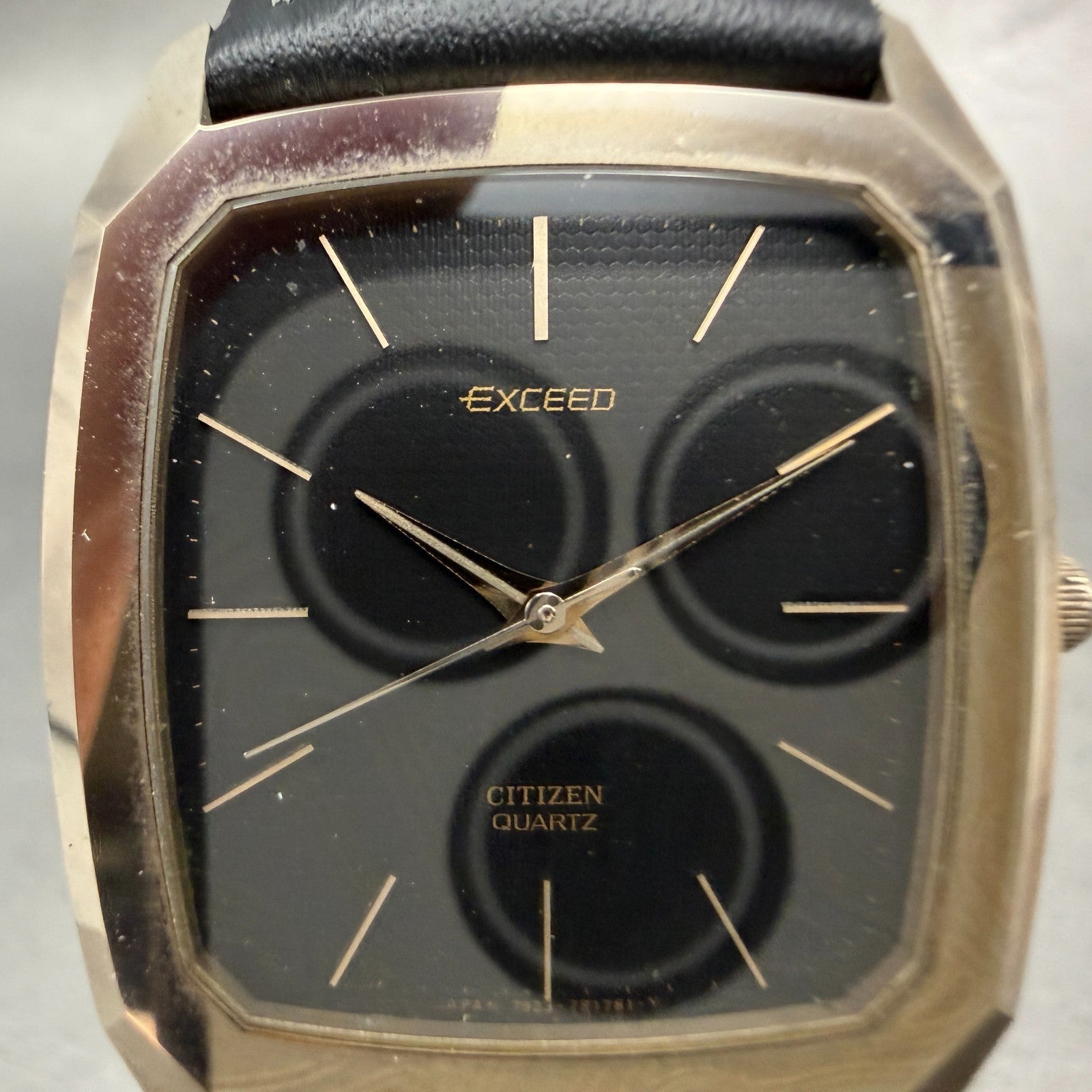 Citizen Exceed Tank Watch Men 29mm Black Dial Silver Tone 4-798422 New Battery1