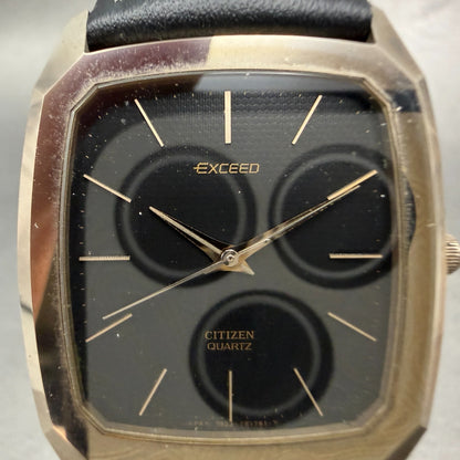 Citizen Exceed Tank Watch Men 29mm Black Dial Silver Tone 4-798422 New Battery1