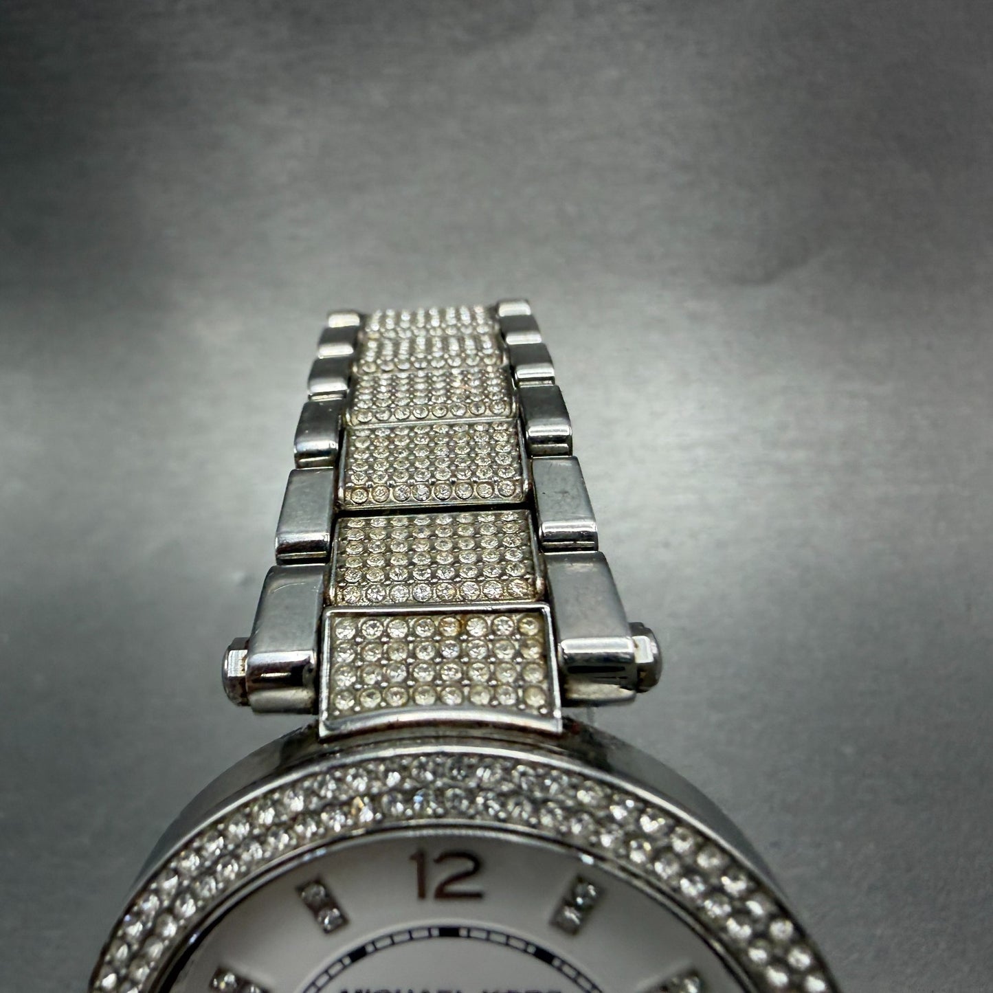 Michael Kors Parker Watch Women 39mm White Dial Steel Daydate MK-6759 New Batt4
