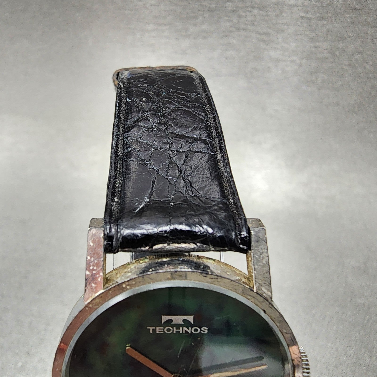 Technos Monarch Watch Women 30mm Green Stone Dial Gold Filled Round Manual Runs4