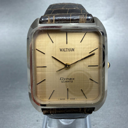 Waltham Dynax Tank Watch Men 28mm Gold Dial Tungsten Rectangle New Battery0