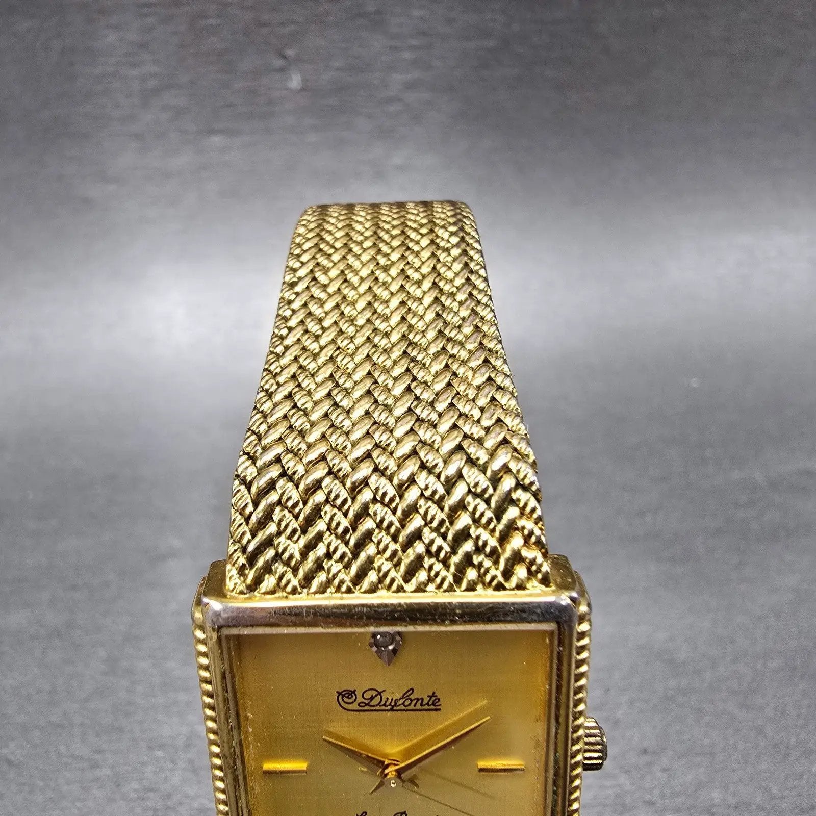 Lucien Piccard Dufonte Tank Watch Men 25mm Gold Dial Gold Tone Rectangle NewBatt4