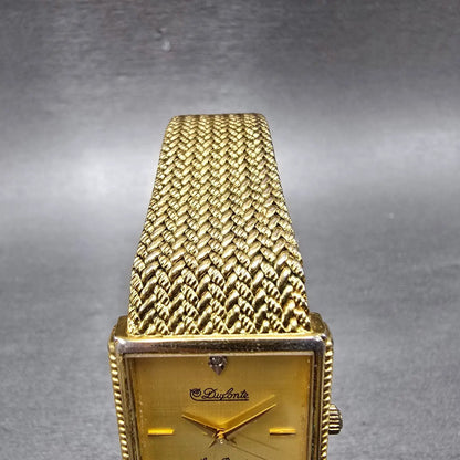 Lucien Piccard Dufonte Tank Watch Men 25mm Gold Dial Gold Tone Rectangle NewBatt4