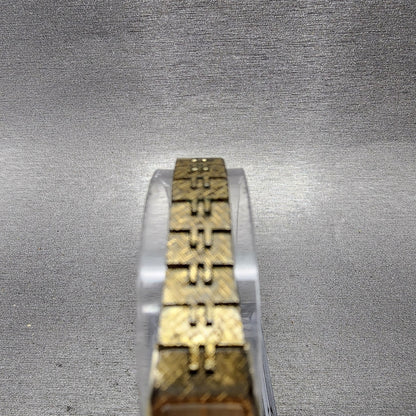 Seiko Tank Watch Women 13mm Champagne Dial Gold Tone 13205229 New Battery4