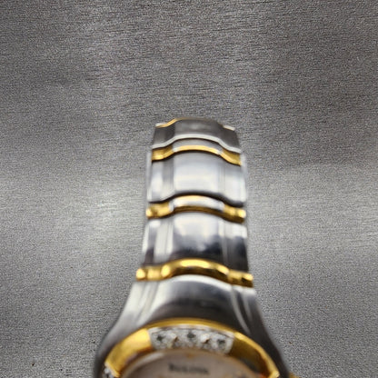 Bulova Watch Women 26mm White Dial Two Tone Date Round Diamond 98R70 New Battery4