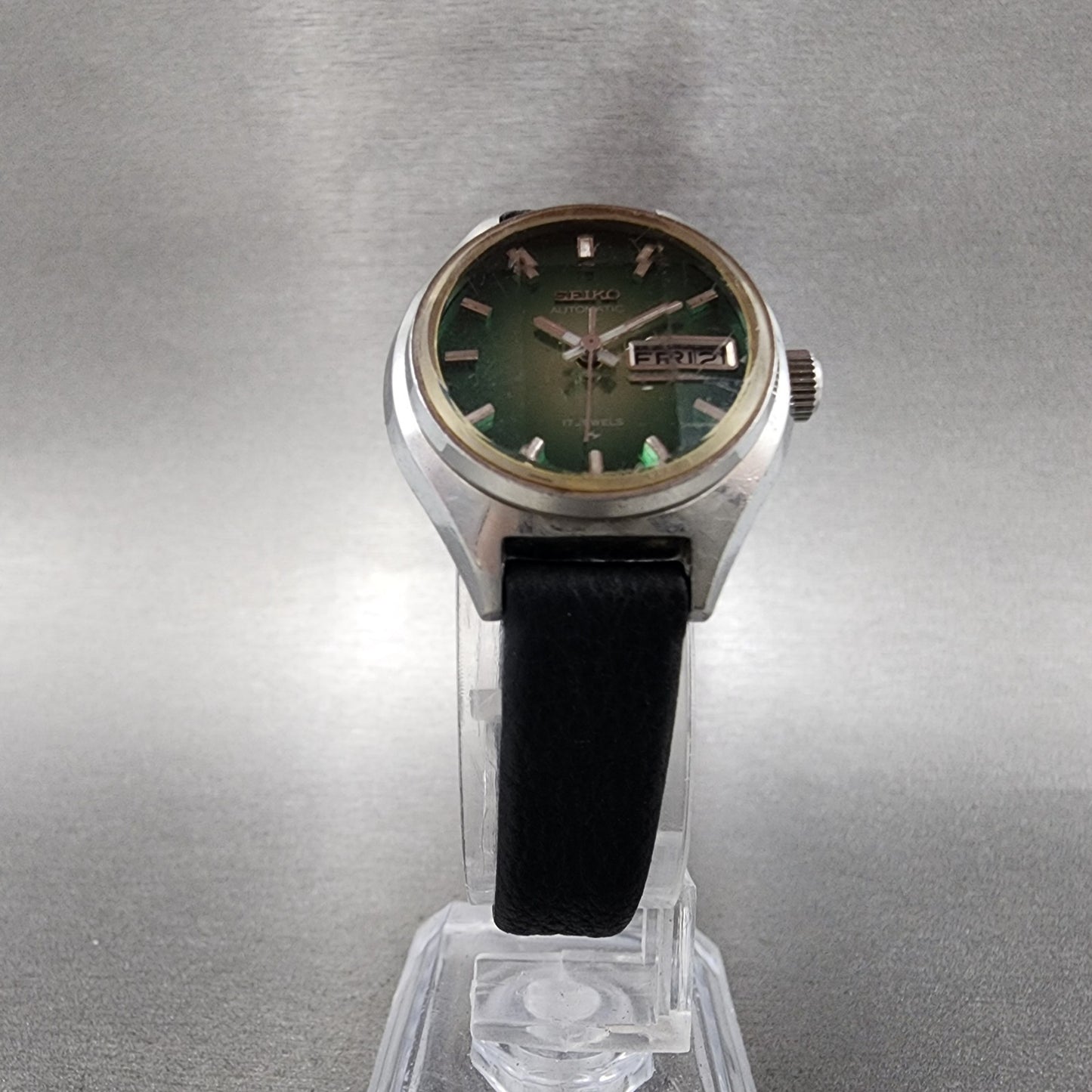 Seiko Automatic Watch Women 24mm Green Dial Silver Tone Daydate 22060300 Runs5