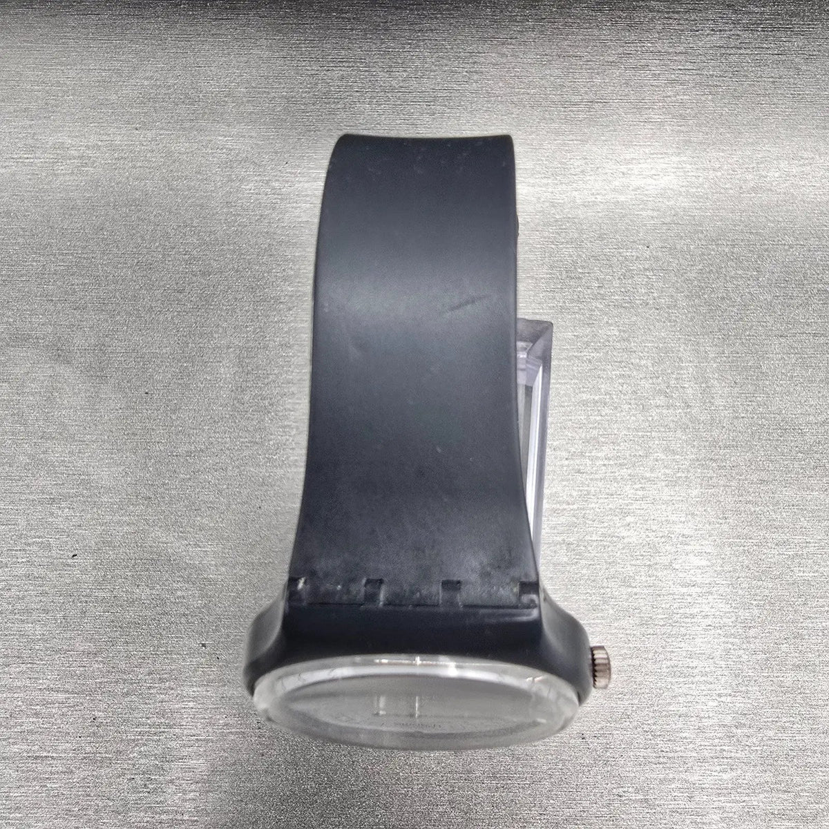 Swatch INC Watch Men 34mm White Dial Black Tone Round GA103 New Battery4