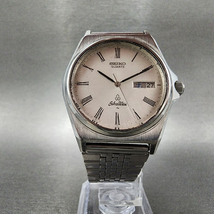 Seiko SilverWave Watch Men 35mm Silver  Dial Steel Daydate 59337020 New Battery5