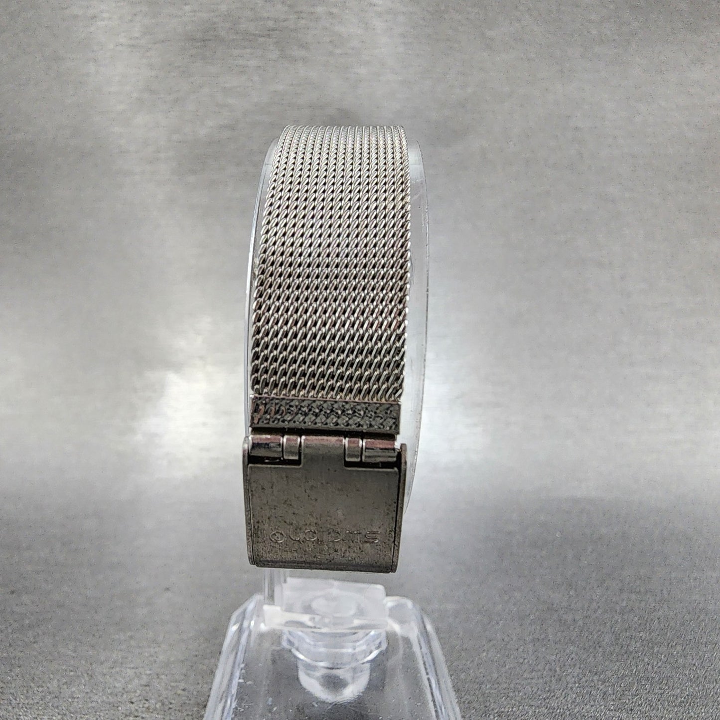Swatch Irony Libertine Watch Women 24mm Silver Dial Steel Mesh Band New Battery