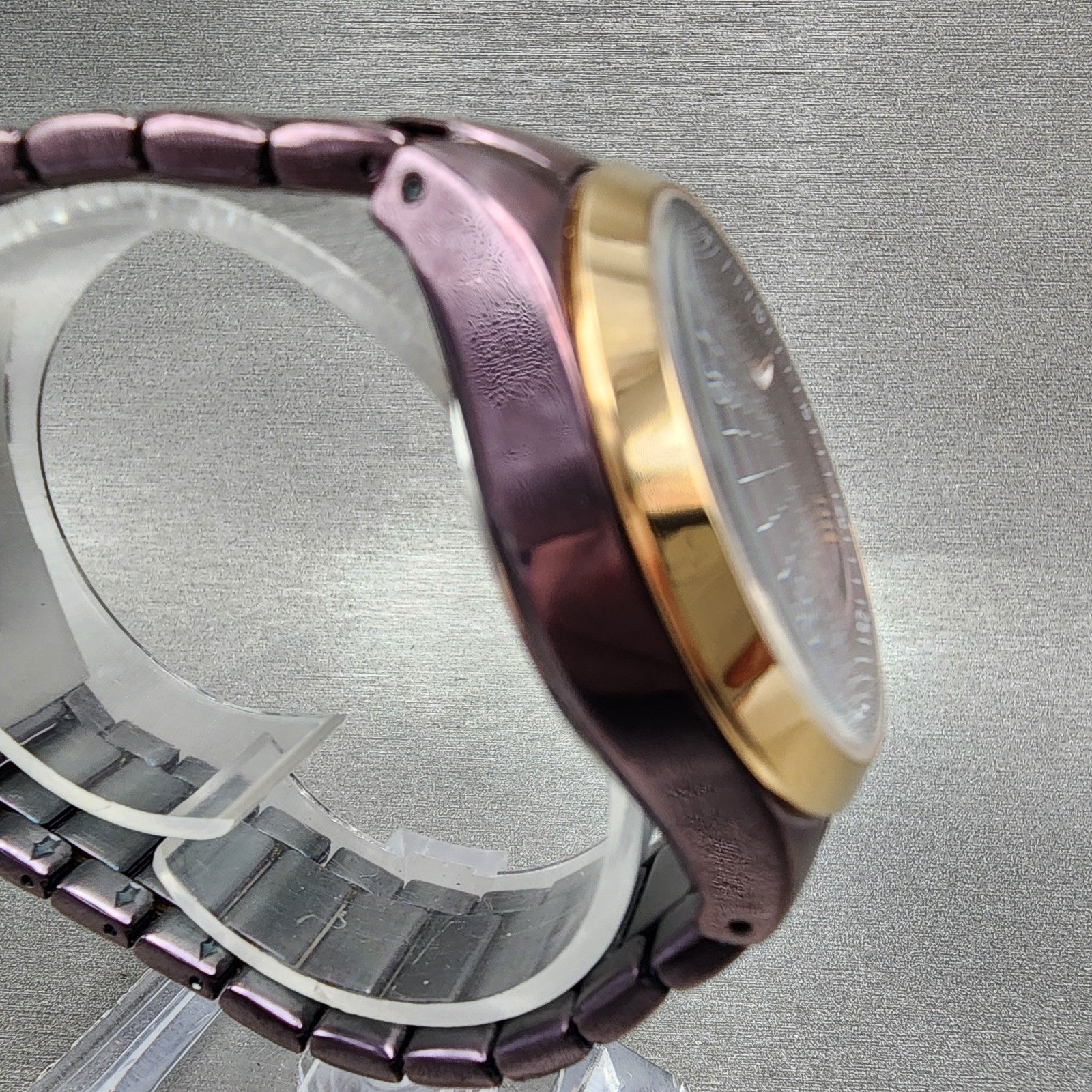 Fossil Modern Courier Watch Women 36mm Brown Dial Purple Tone Chrono New Battery3