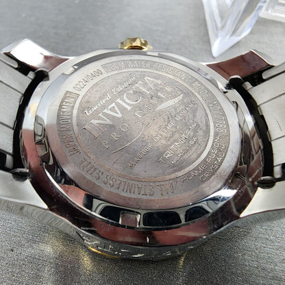 Invicta Pro Diver Watch Women 38mm White Dial Two Tone Daydate Round New Battery9