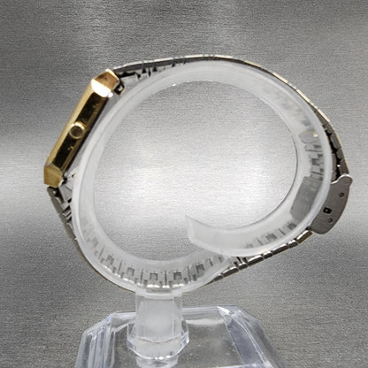 Seiko Tank Watch Women 19mm Black Dial Gold Tone Octagon 2C21-5220 New Battery
