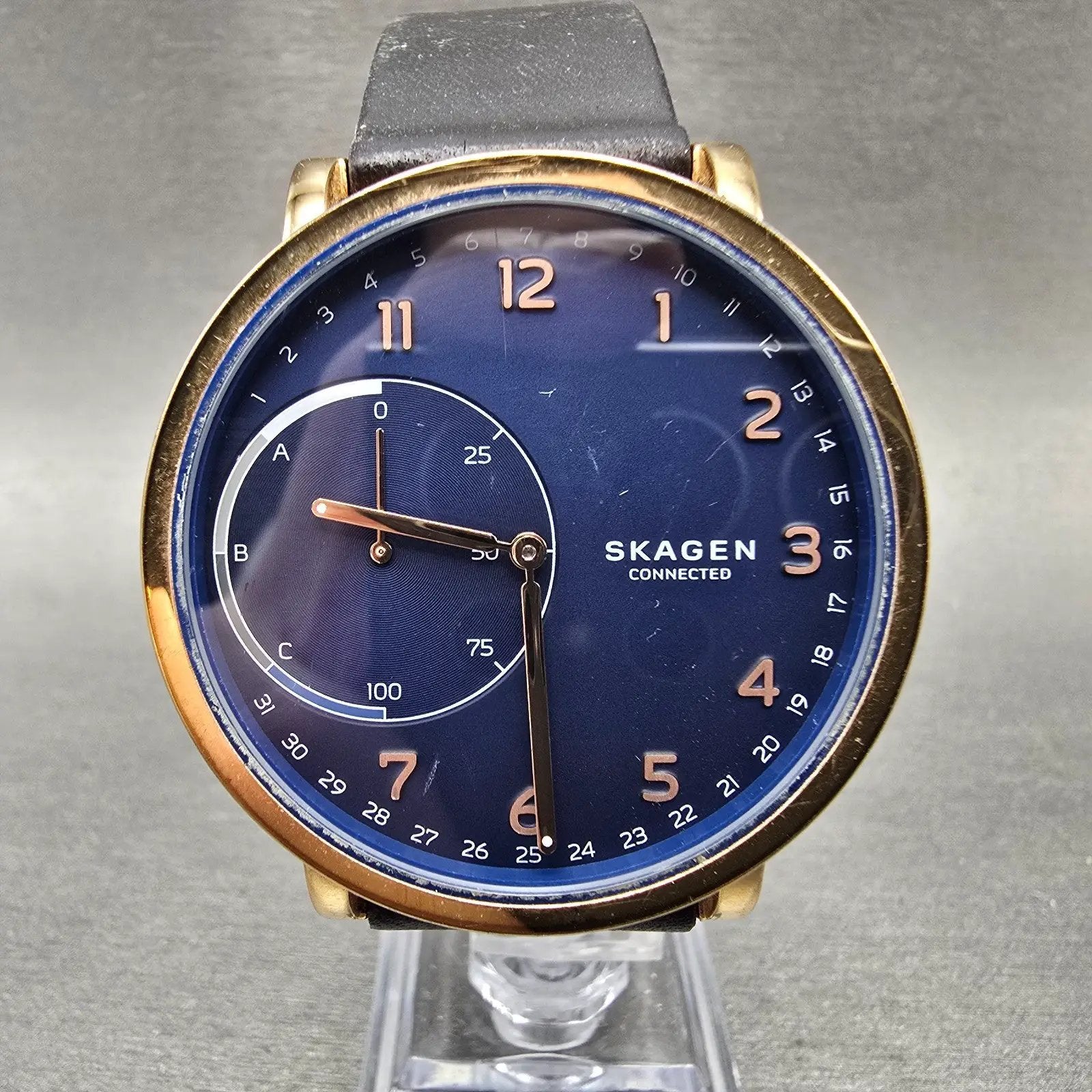 Skagen Connected Watch Men 42mm Blue Dial Rose Gold Tone Round SKT1103 New Batt0