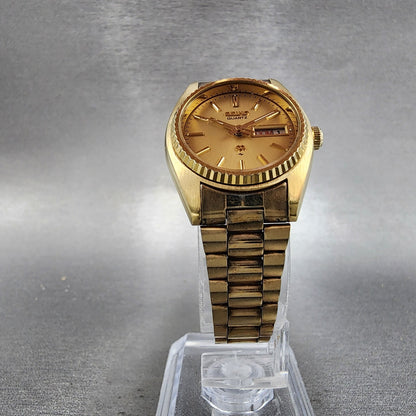 Seiko SQ Watch Women 25mm Gold Dial Gold Tone Daydate 26260159 PARTS6