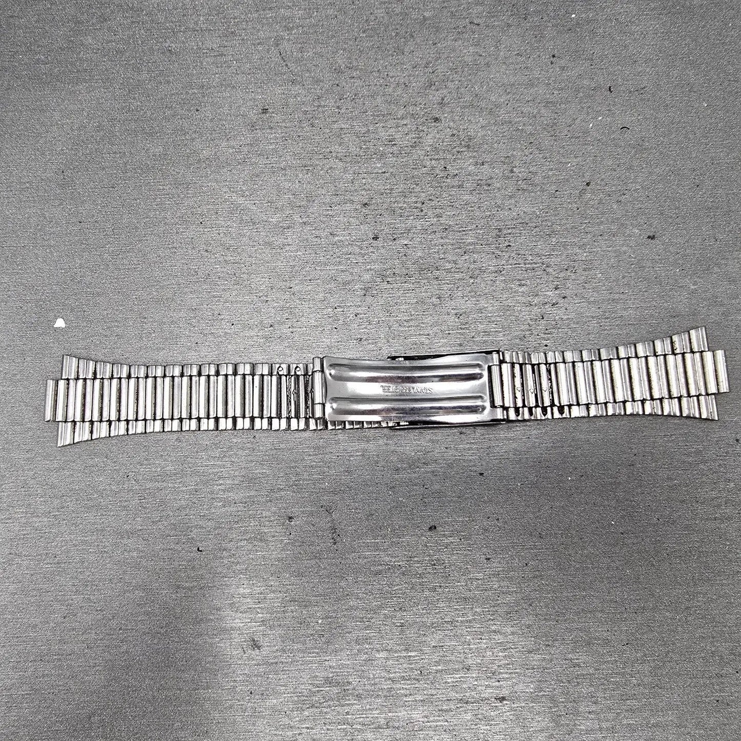 Seiko Bracelet 9mm Stainless Steel Silver Tone Tri Folding Clasp VTG Japan10