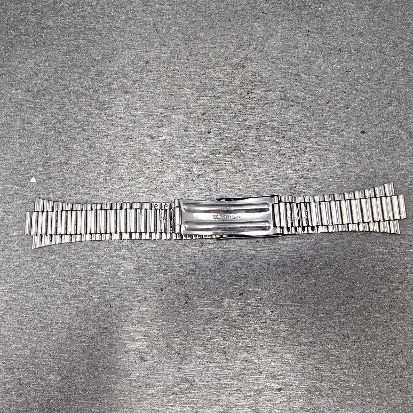 Seiko Bracelet 9mm Stainless Steel Silver Tone Tri Folding Clasp VTG Japan10