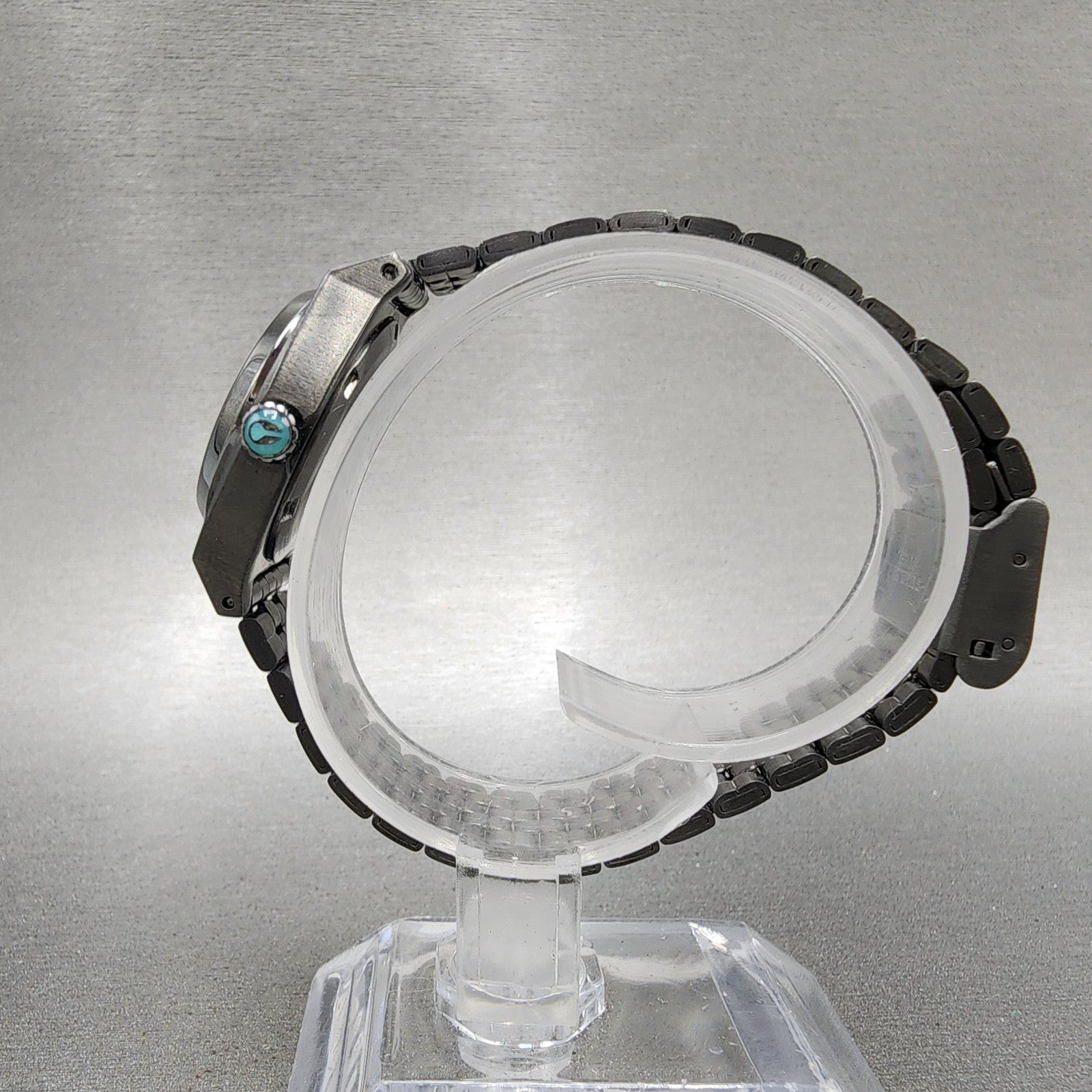 Nixon Time Teller Watch Women 27mm Blue Dial Black Tone Round New Battery6