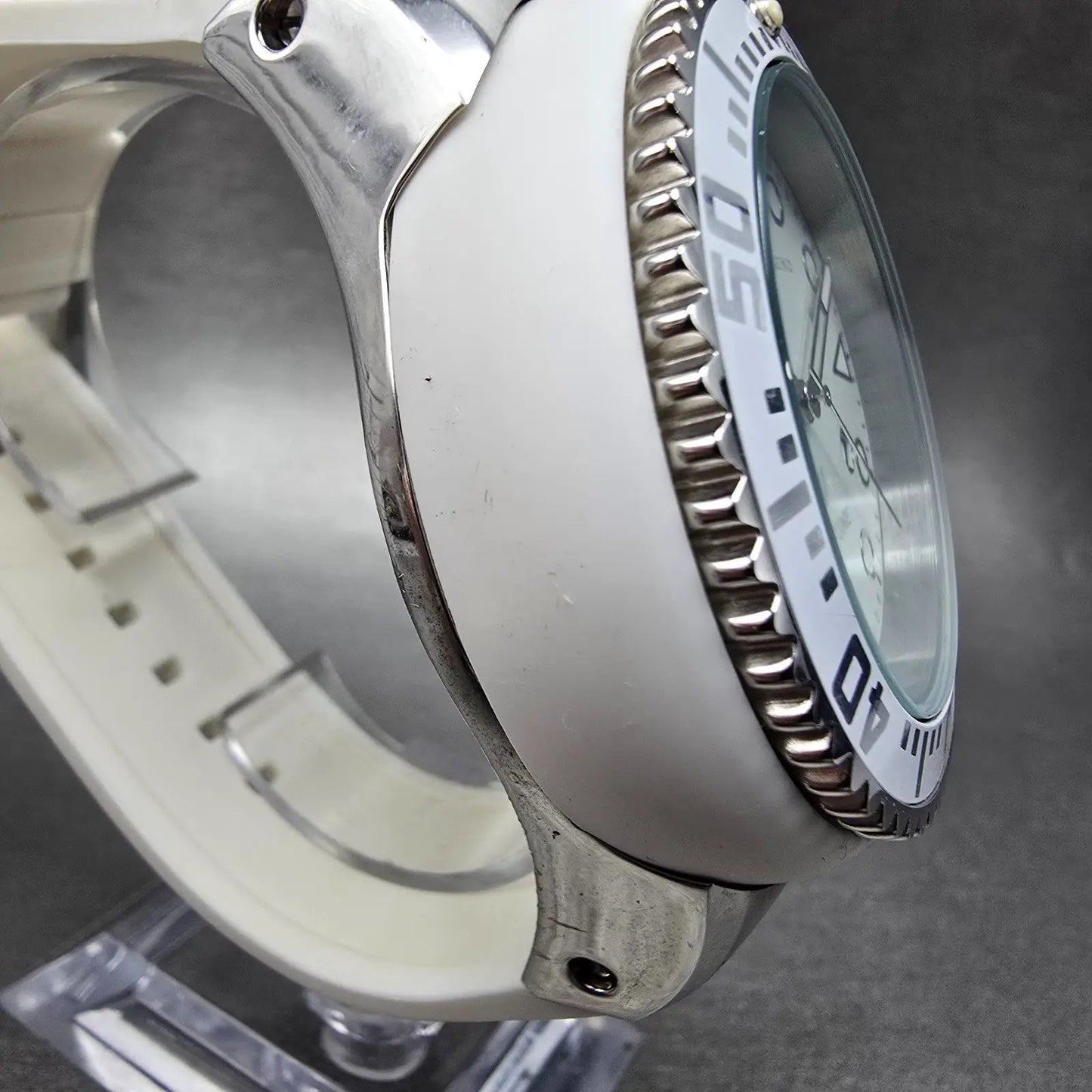 Swiss Legend Neptune Watch Men 52mm White Dial Steel Date Round New Battery3