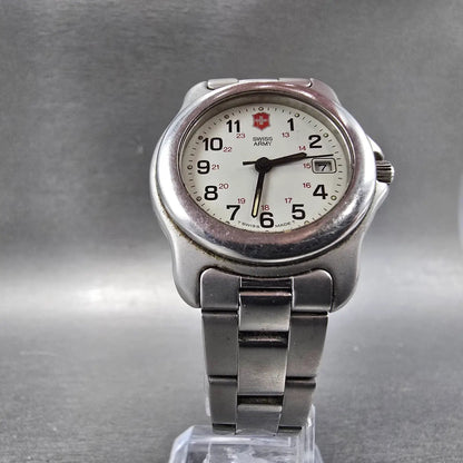 Victorinox Swiss Army Watch Women 29mm White Dial Date Round Bracelet PARTS VTG6