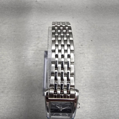 Citizen Watch Women 18mm Black Dial Silver Tone Rectangle 5930-S038588 New Batt4