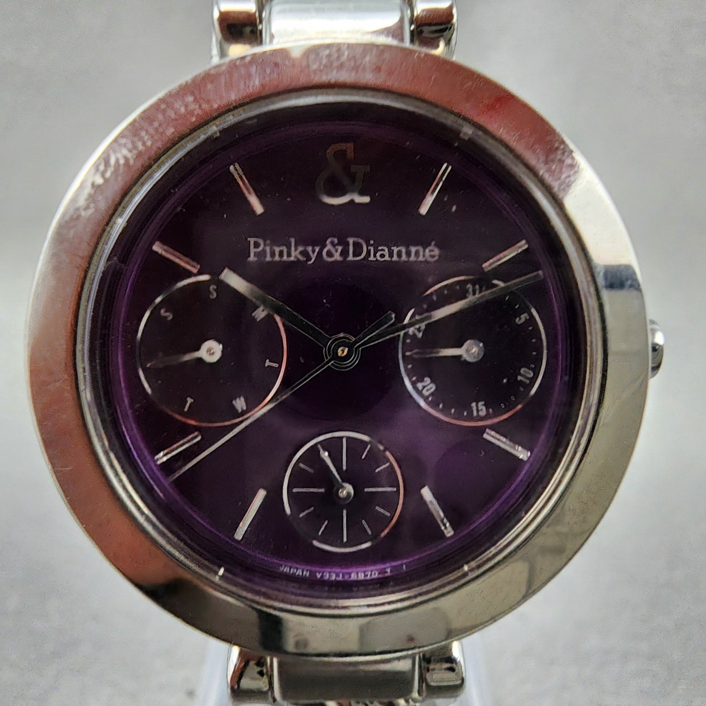 Seiko Pinky & Dianne Watch Women 32mm Purple Dial Steel Daydate Round New Batt