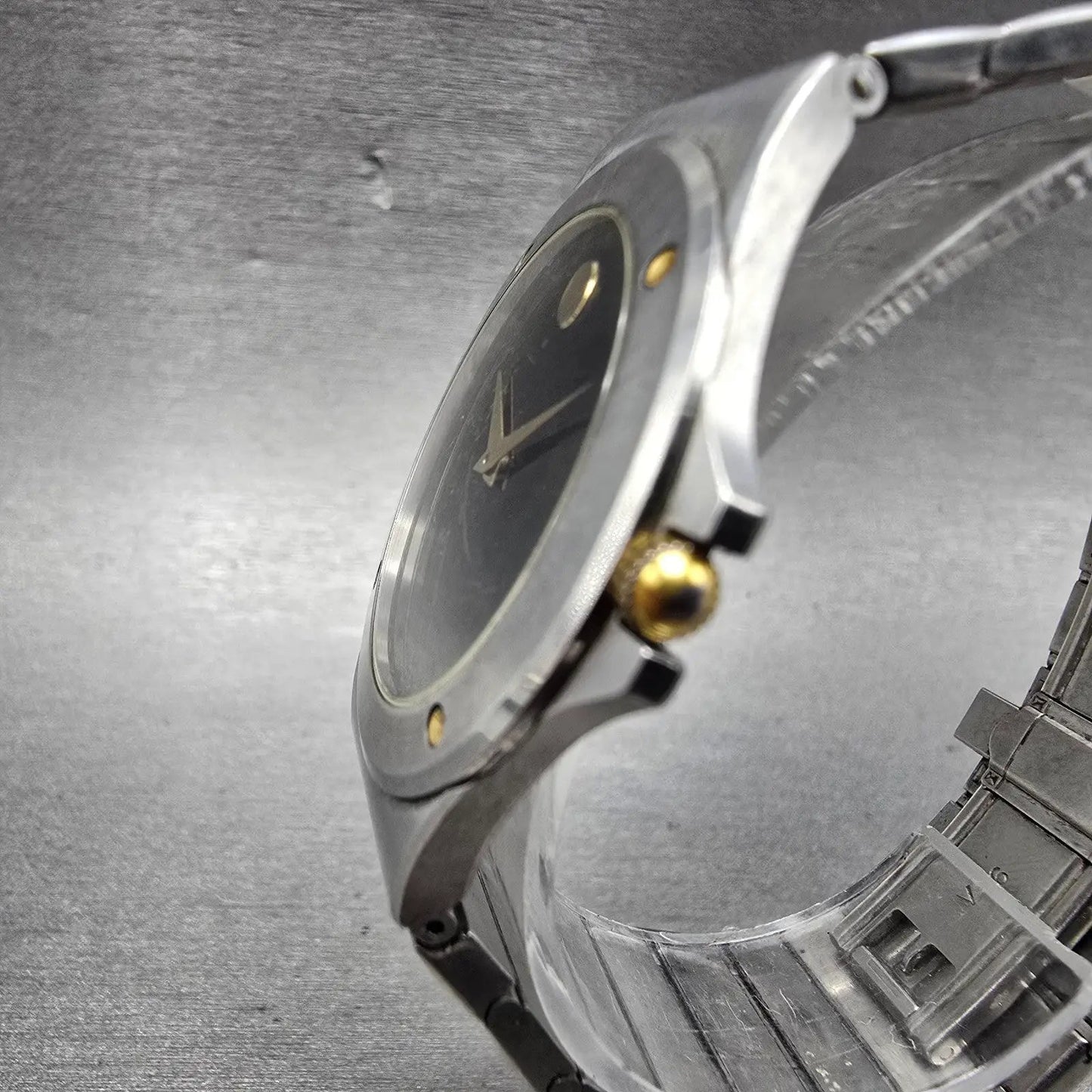 Movado Museum Watch Men 34mm Black Dial Two Tone Round 86.A2.877.2 New Battery2