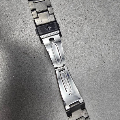 Seiko Bracelet 20mm Black & Gold Tone For 6A32-00B0 Tri Folding 3363 GI Steel12