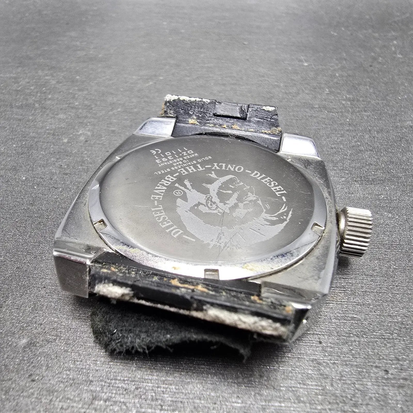 Diesel Watch Men 44mm Black Dial Silver Tone Octagon DZ1391 New Battery10
