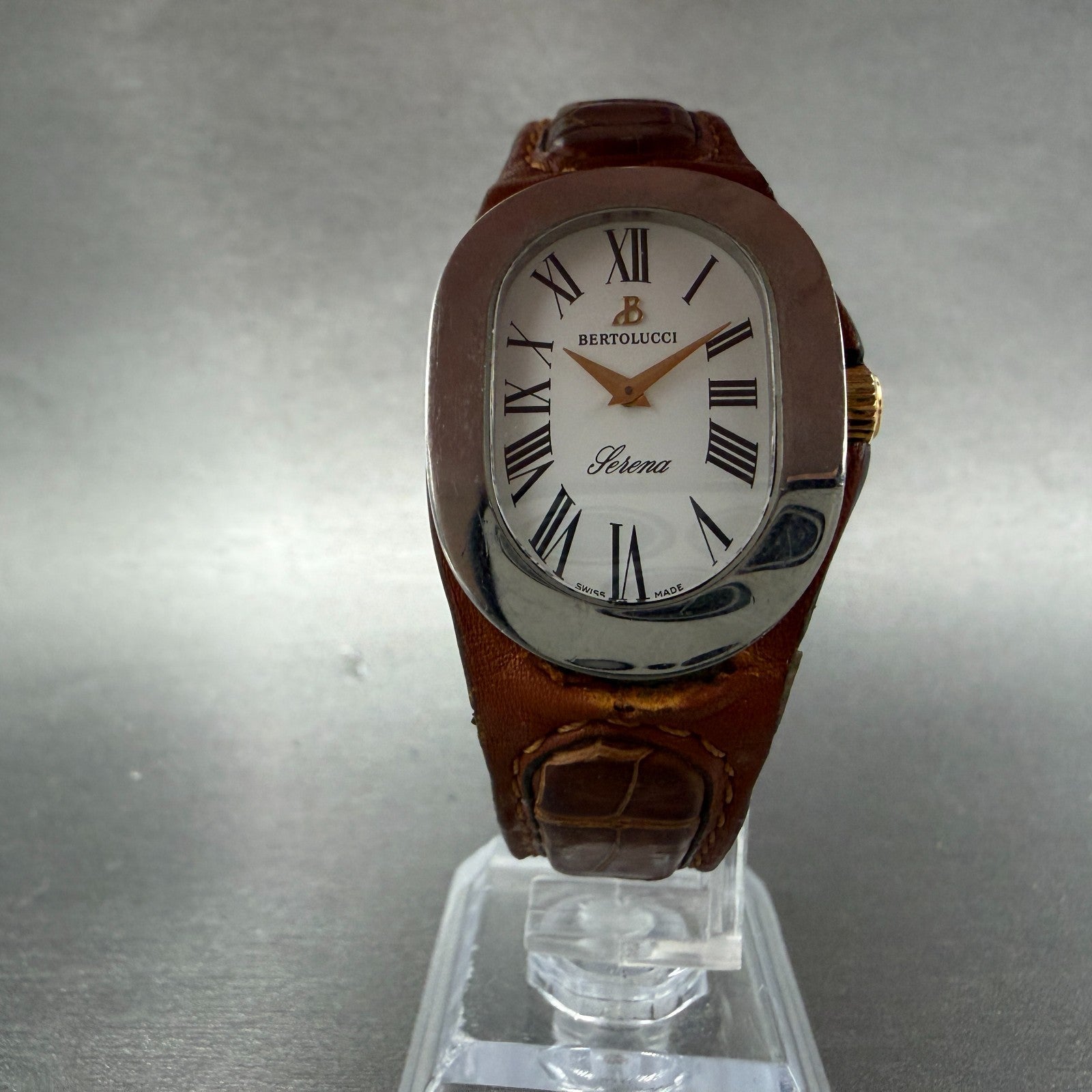 Bertolucci Serena Watch Women 27mm White Dial Steel Oval 313-6163 New Battery5