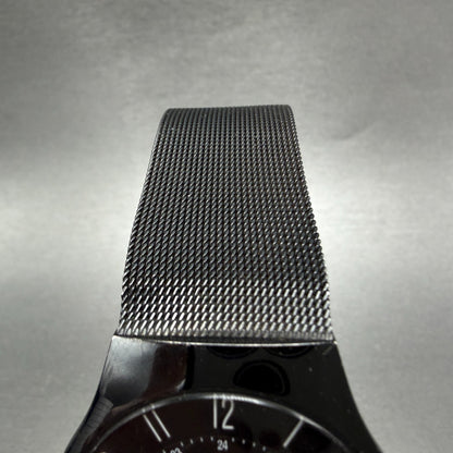 Skagen Watch Men 37mm Black Dial Black Tone Date Round 233XLMB New Battery4