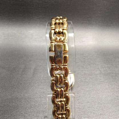 Bulova Watch Women 21mm White Dial Gold Tone Gemmed Round 98R06 New Battery7